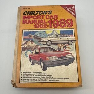 Chilton's Import Car Manual 1982-1989 Repair Service‎ Guide Part 7836